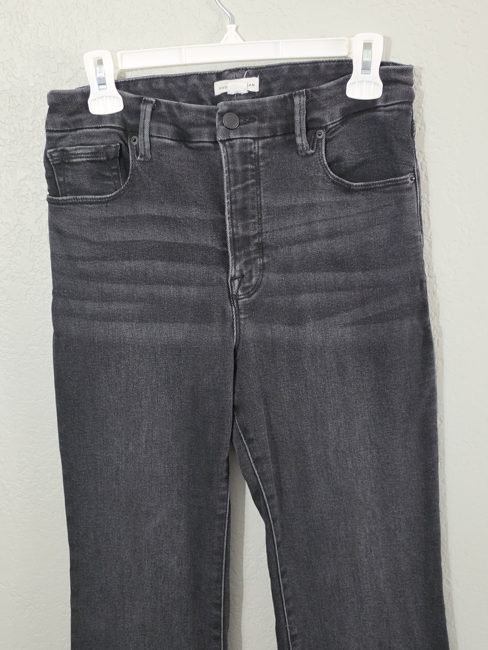 Good American Good Cowboy Bootcut Jeans Black High-Rise Flare Womens 8/29 - Picture 3 of 10